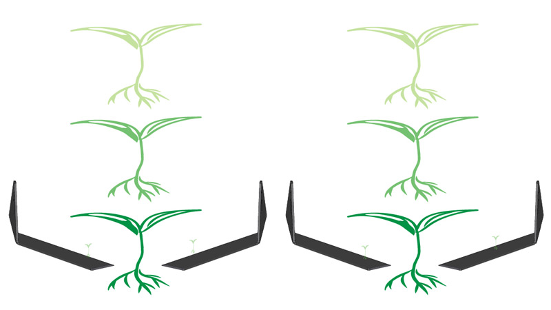 Cultivating large plants with Tender Plant Hoe Tender Plant Hoe for large plant cultivation