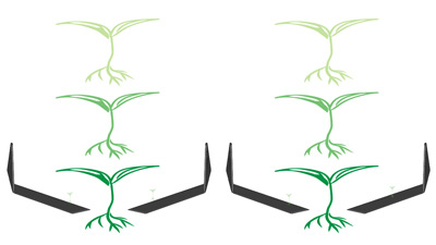 Cultivating large plants with Tender Plant Hoe Tender Plant Hoe for large plant cultivation