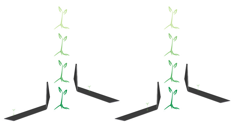Cultivating Small plants with Tender Plant Hoe Tender Plant Hoe for small plant cultivation