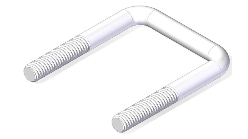 U-Bolt, 3/8-16 2-1/16" ID SQ Bend