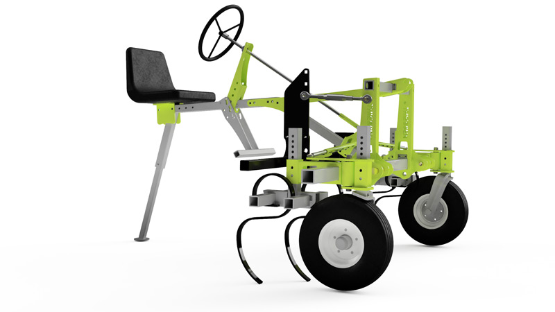 steerable cultivator for 3 point hitch tractors