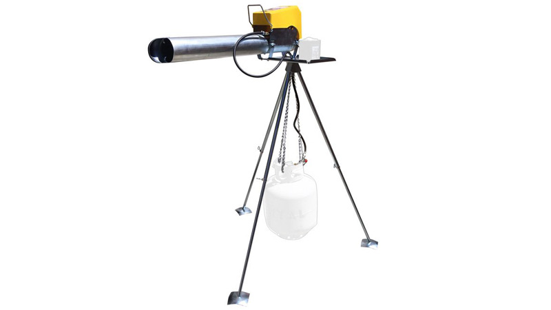 Electric cannon with rotating tripod