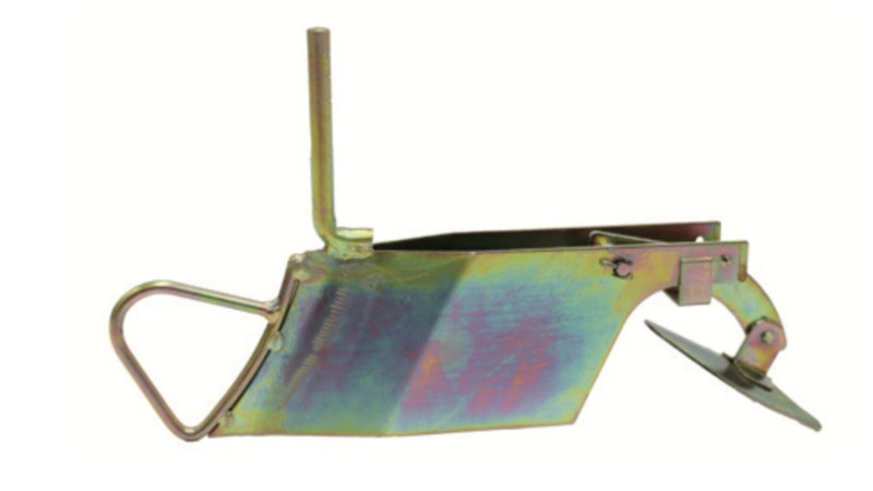 Standard furrower shoe for Jang JP-series seeders, with 90mm wing