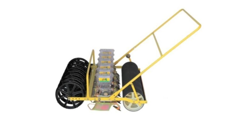 6-row wide push seeder model JP-6W from Jang Automation